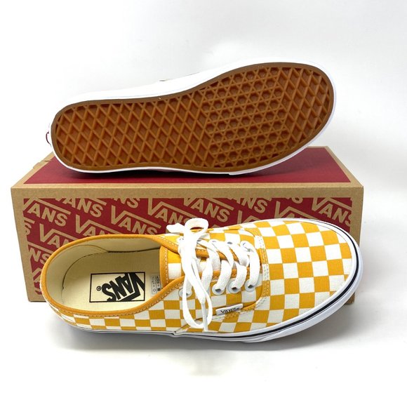 🌸Sale🌸 Vans Authentic Women's Checkerboard Yellow Low Top Lace Up VN0A348A3XV - Picture 2 of 11
